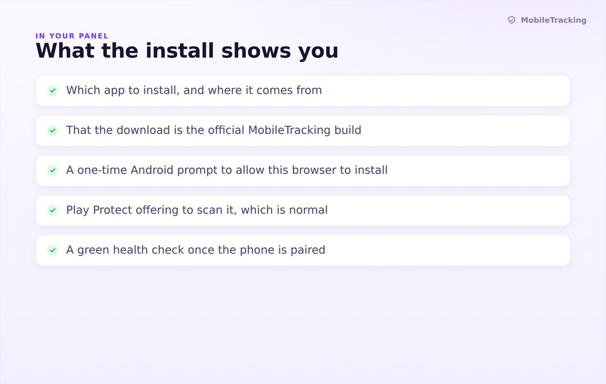 What the sideload install shows