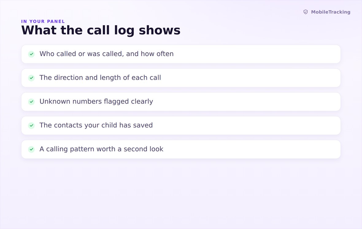 What the call log shows a parent