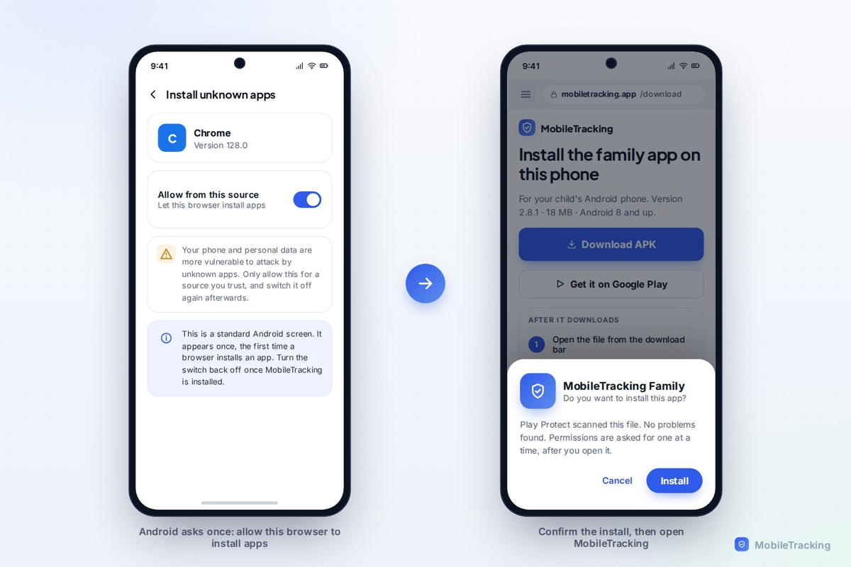 Android asking to allow the browser to install apps, with the switch turned on